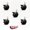Service Caster 2'' Antique Metal Hood Twin Caster Locking Nylon Wheel 1/4 Thread Stem, 5PK SCC-TS02S50D-NYS-WA-B-142058-5 - alternate 4